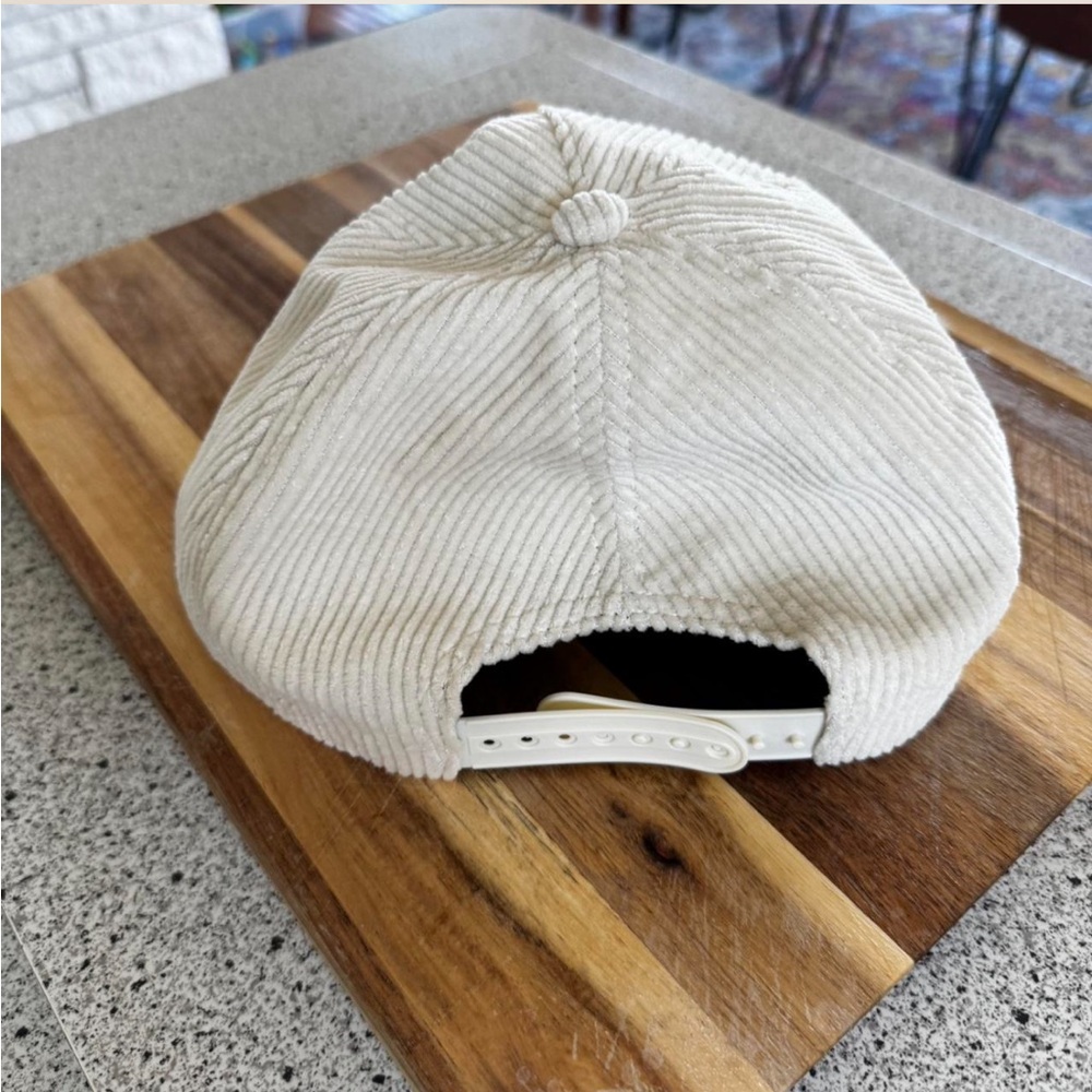 White and Yellow Smiley Face Corduroy Hat - Picture 3 of 3